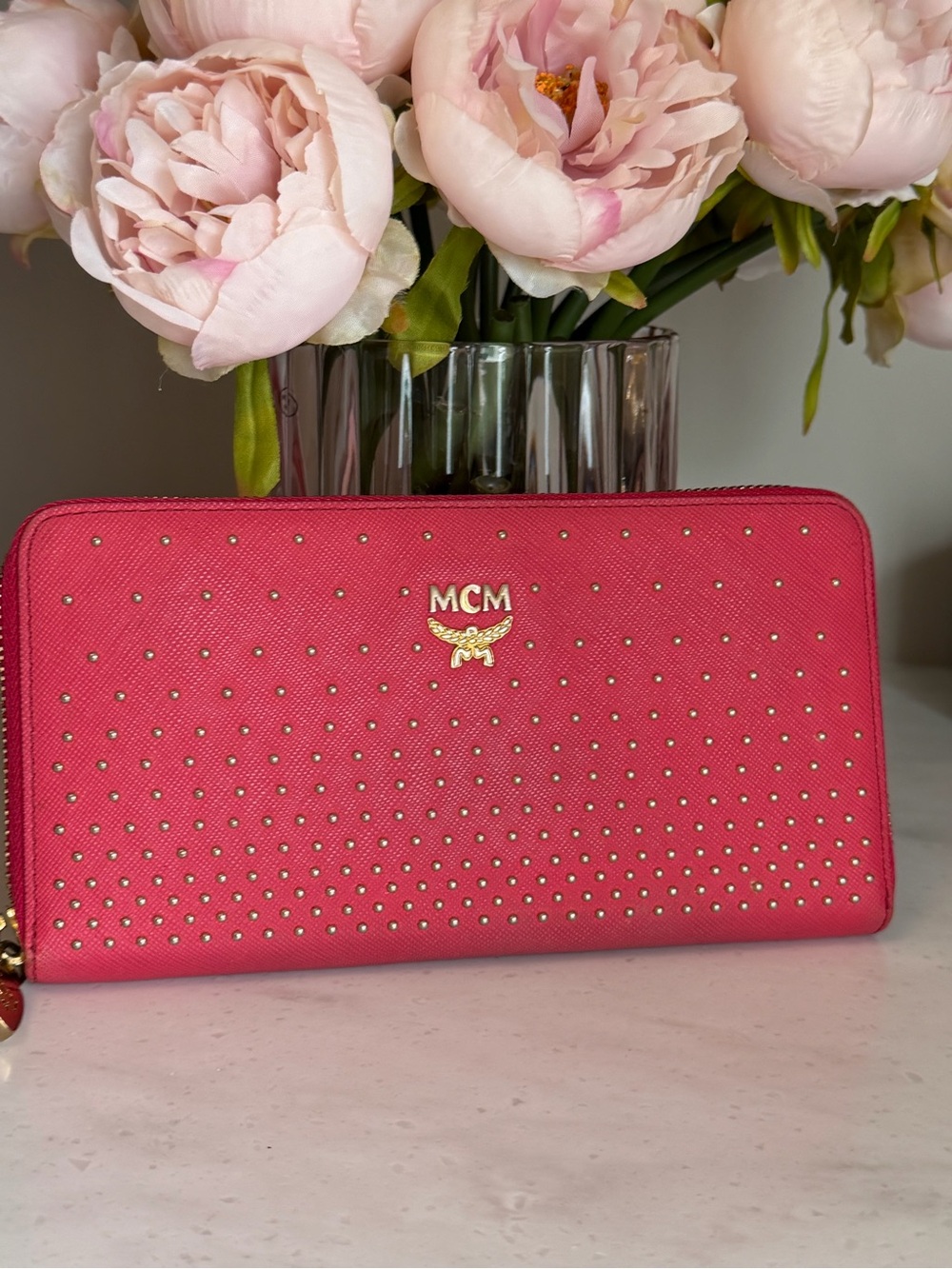 MCM Rose colored Studded Wallet - Picture 2 of 11